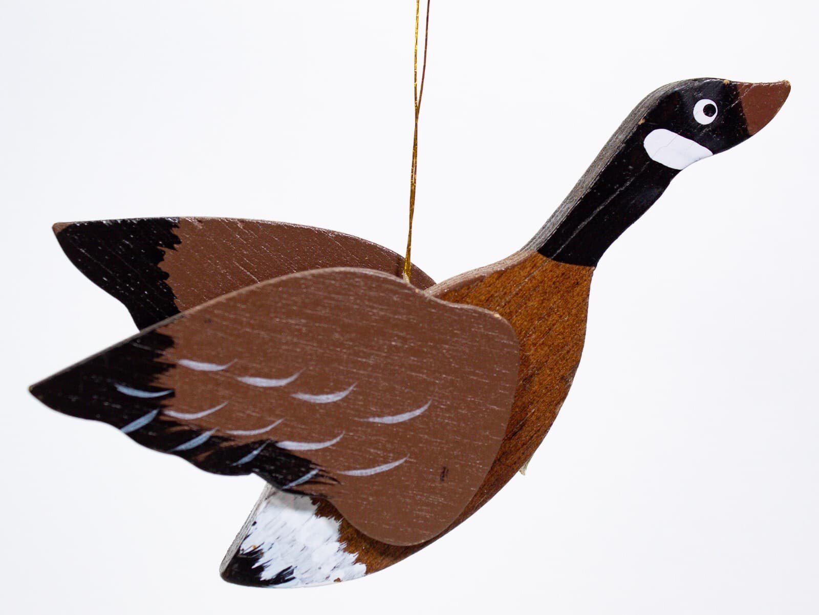 Made in Taiwan Vintage Wooden Goose Bird Animal Christmas Ornament - Thumbnail 2