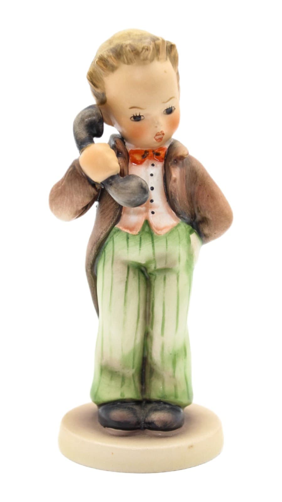 Vintage Goebel Hummel Germany #124/0 "Hello" Boy w/ Telephone Porcelain Figurine - Image 1