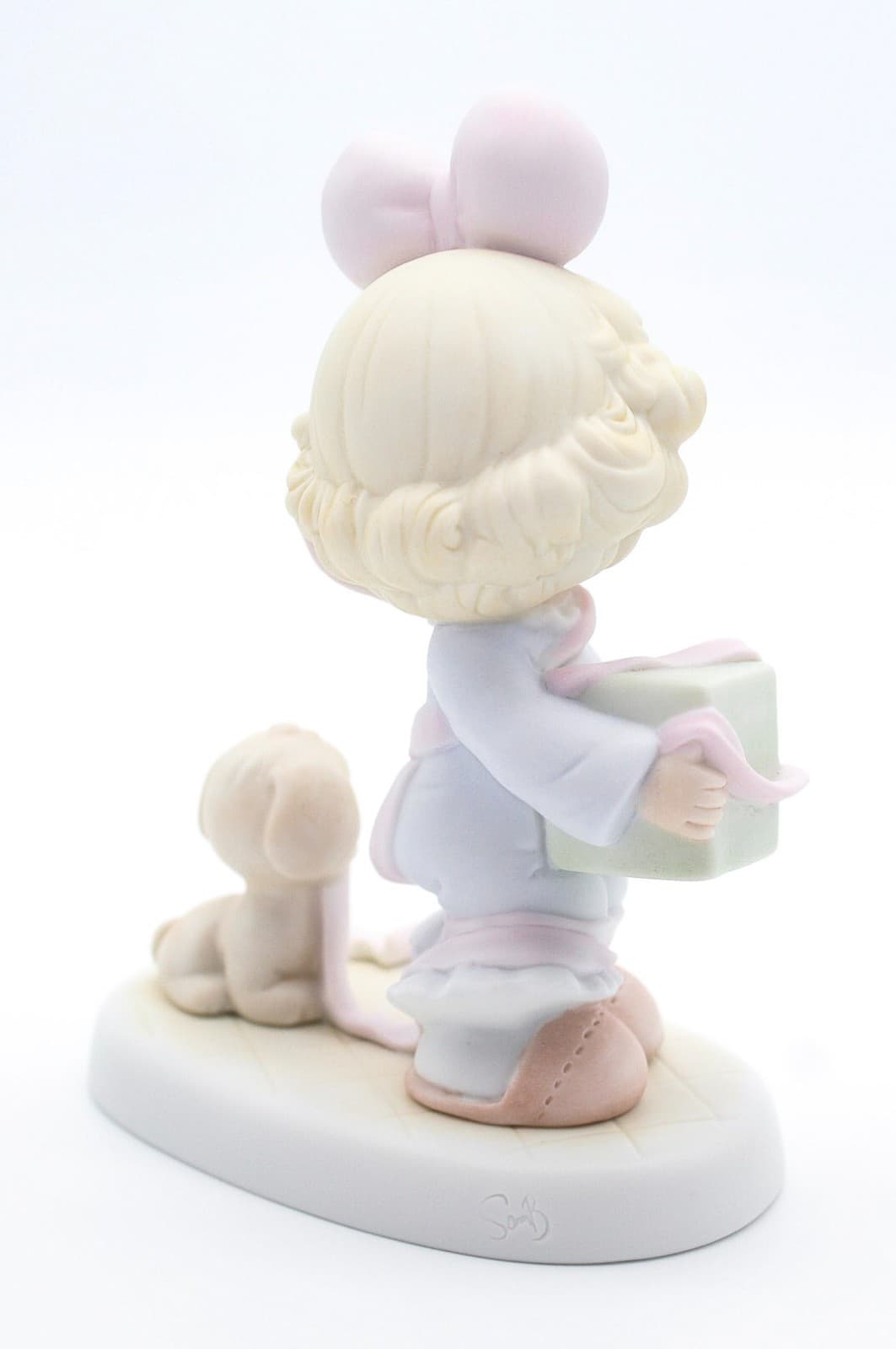 Precious Moments Tied Up For The Holidays Enesco Porcelain Figurine 1993 - Thumbnail 5