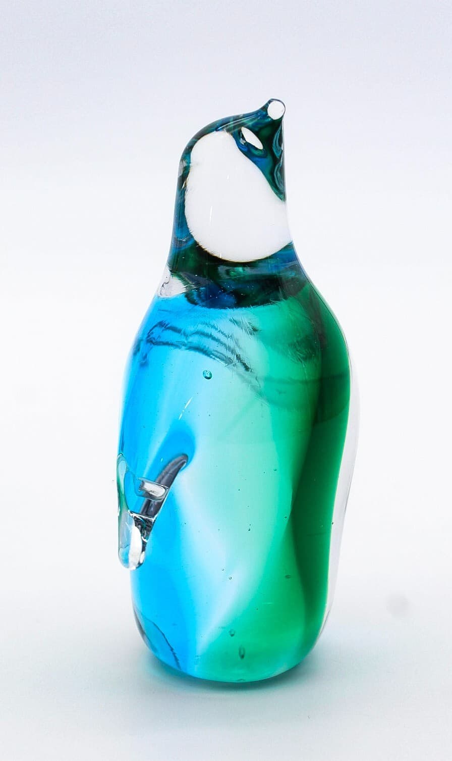 Vintage Lefton Blue Green Art Glass Penguin Figurine Paperweight - Thumbnail 7