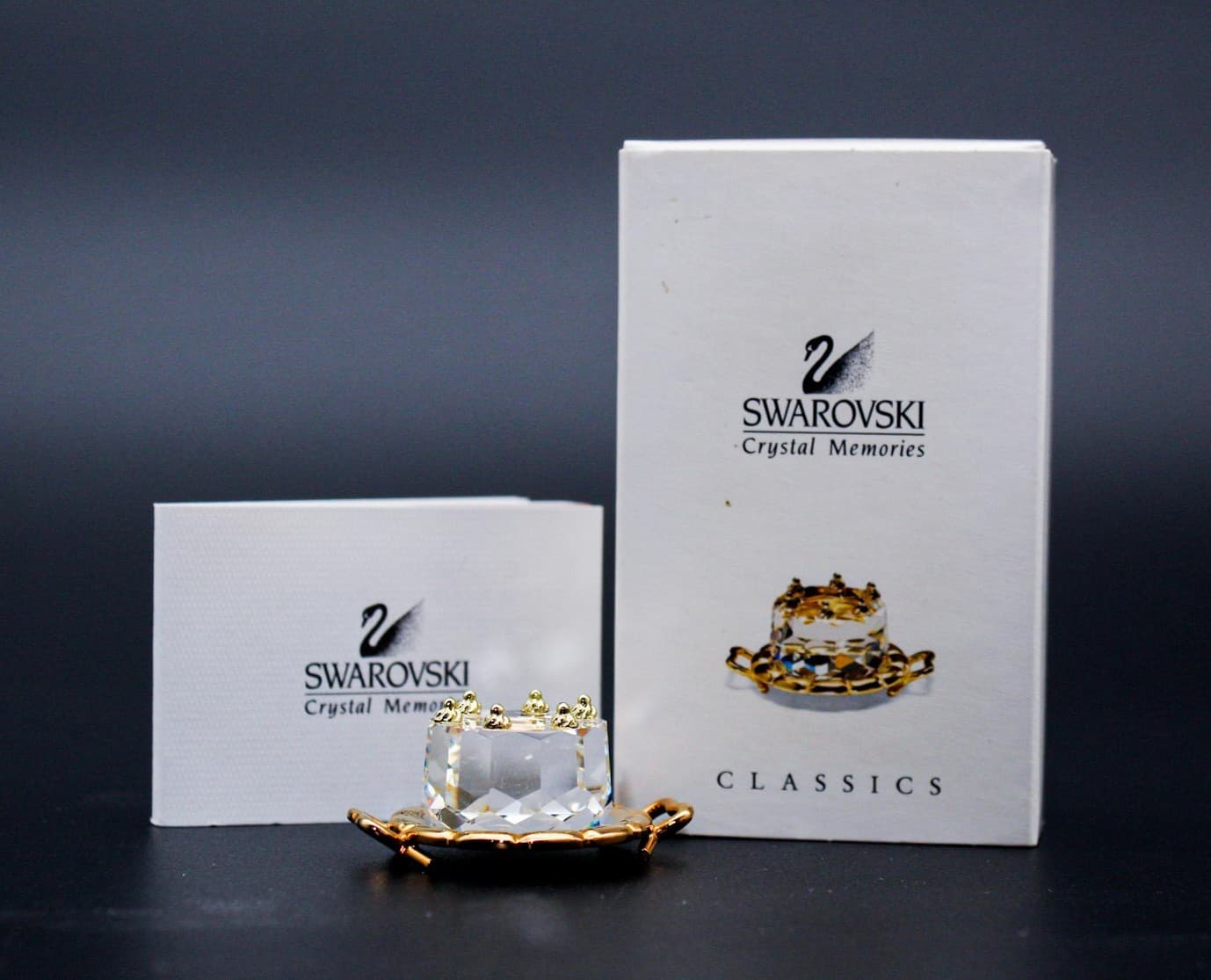 Swarovski Crystal Memories Birthday Cake & Tray Figurine 191602 Retired w/ Box - Thumbnail 7