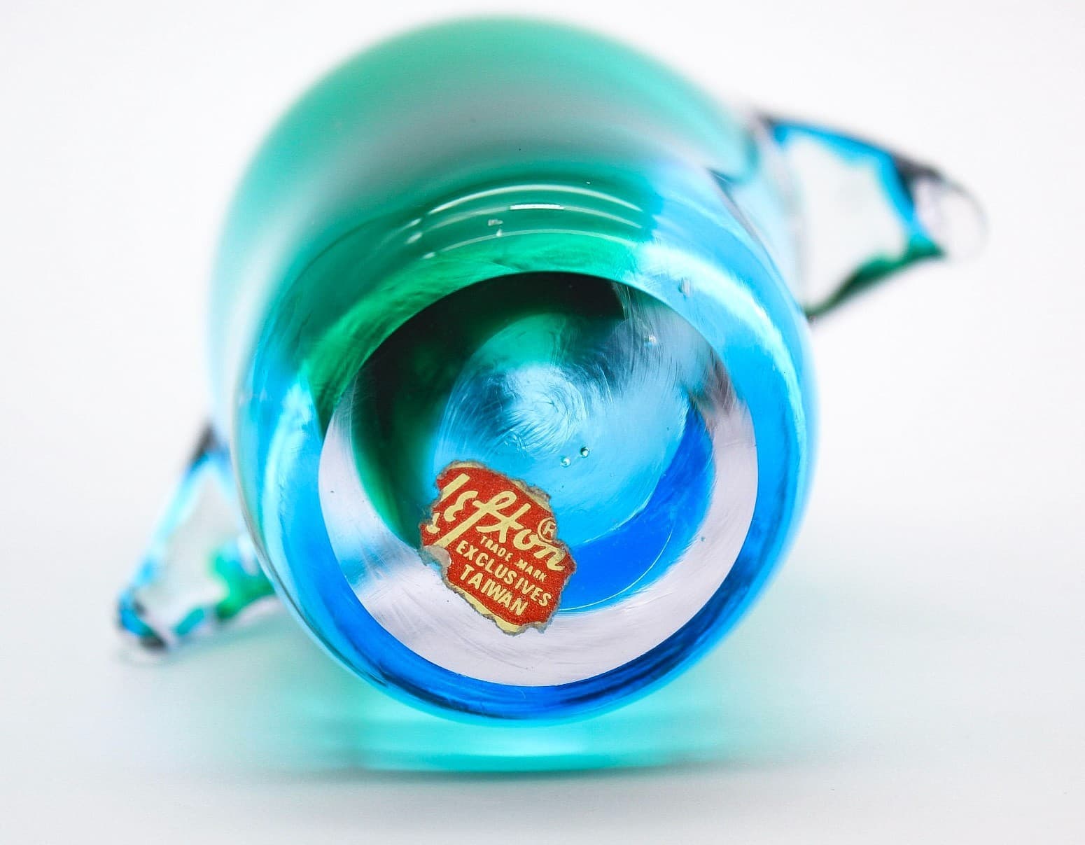 Vintage Lefton Blue Green Art Glass Penguin Figurine Paperweight - Thumbnail 5