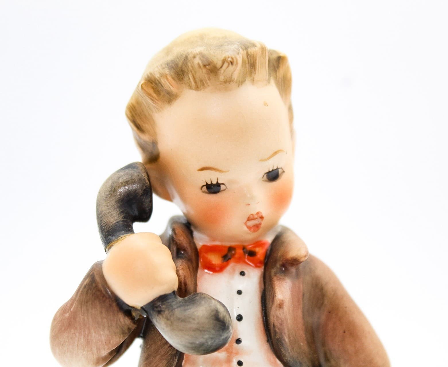 Vintage Goebel Hummel Germany #124/0 "Hello" Boy w/ Telephone Porcelain Figurine - Thumbnail 2