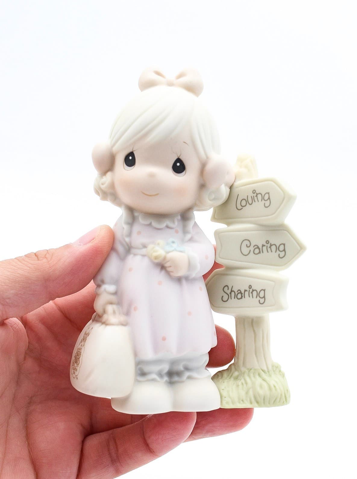 Precious Moments Loving Caring And Sharing Along The Way Porcelain Figurine 1992 - Thumbnail 8