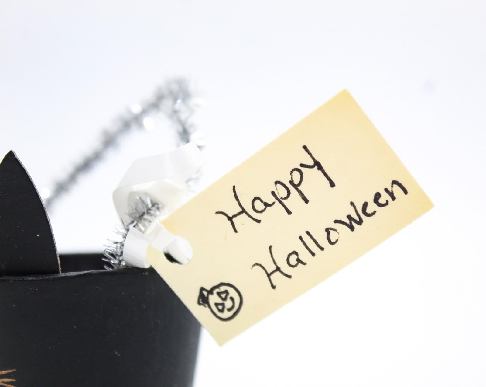 Bethany Lowe Designs Halloween Paper Mache Cat Small Bucket Container - Thumbnail 4