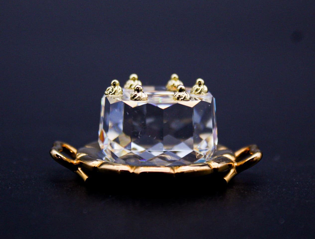 Swarovski Crystal Memories Birthday Cake & Tray Figurine 191602 Retired w/ Box - Thumbnail 4