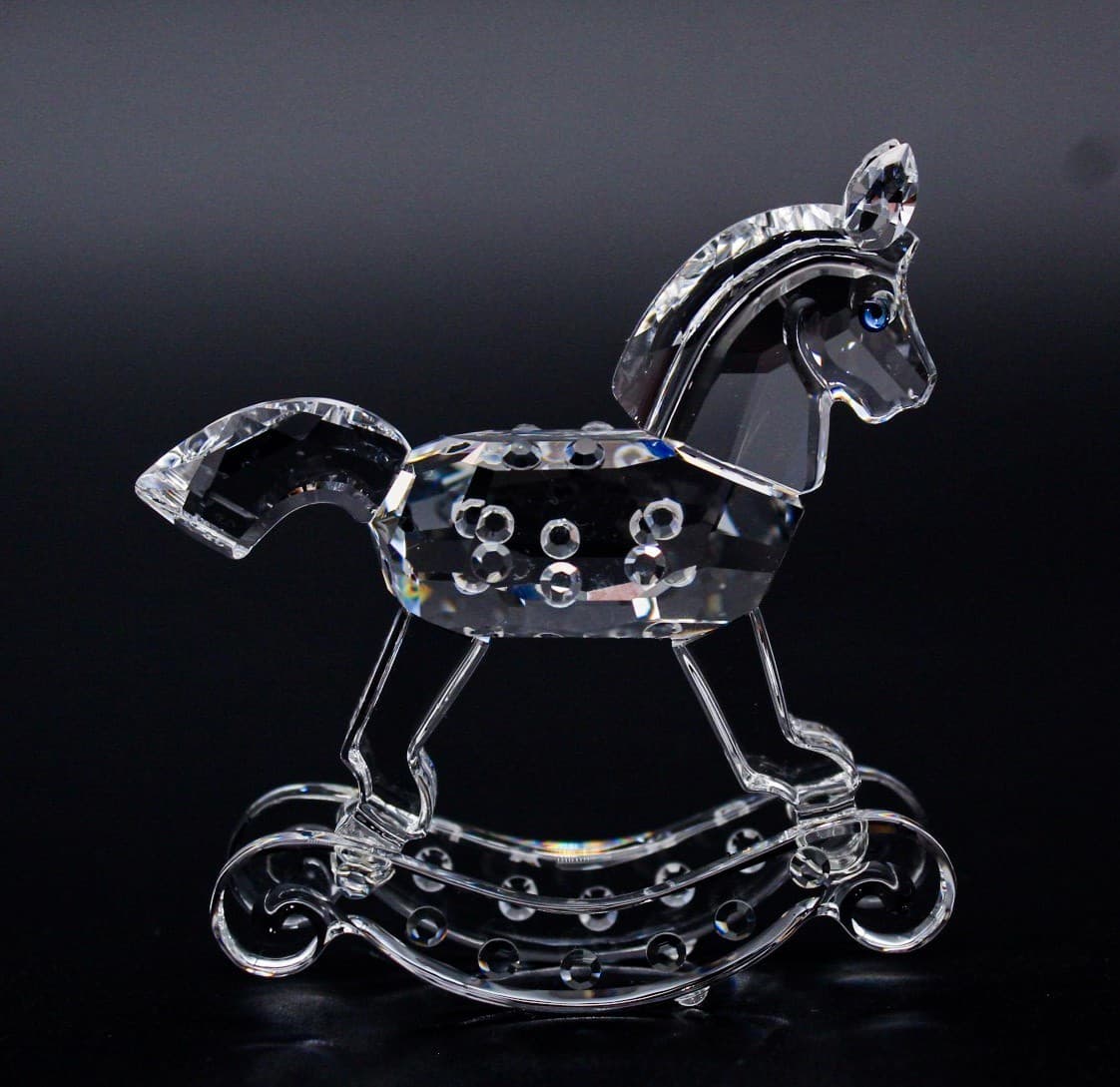 Swarovski Retired Silver Crystal Rocking Horse Figurine With Box 183270 - Thumbnail 5