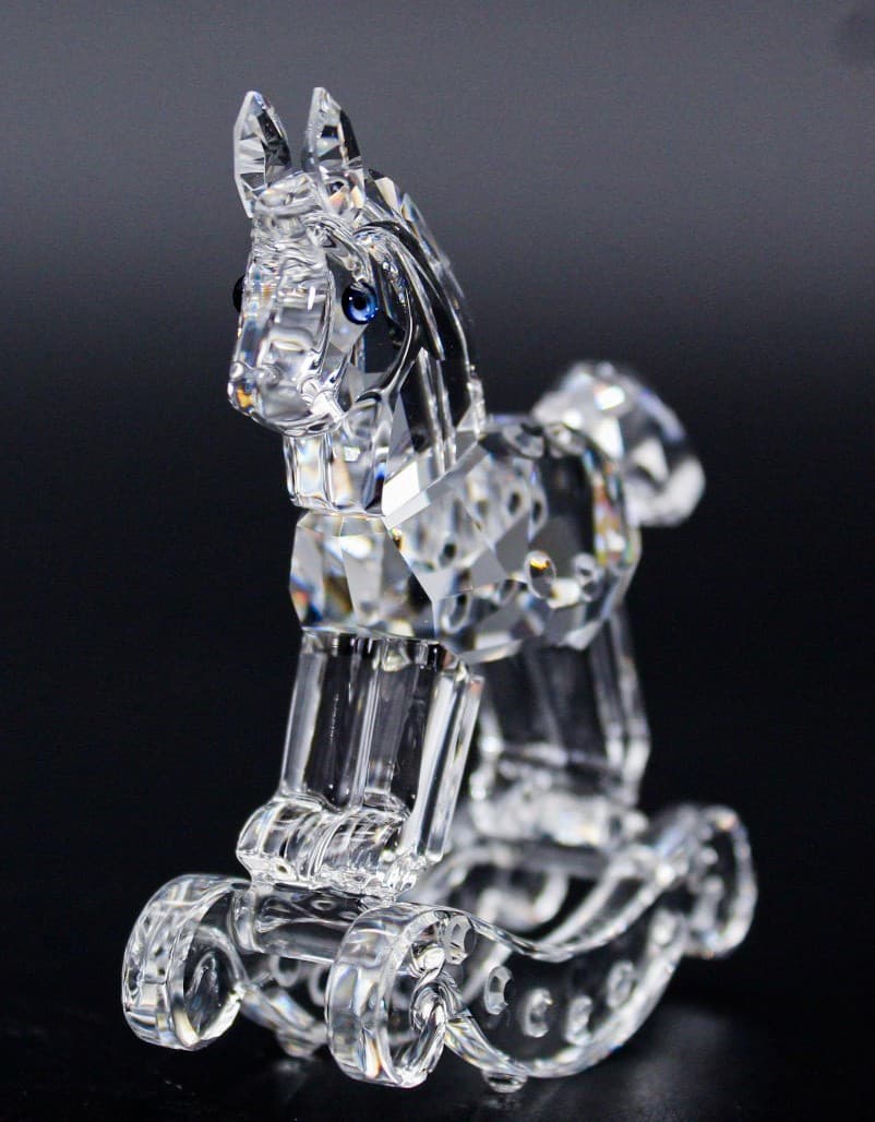 Swarovski Retired Silver Crystal Rocking Horse Figurine With Box 183270 - Thumbnail 4