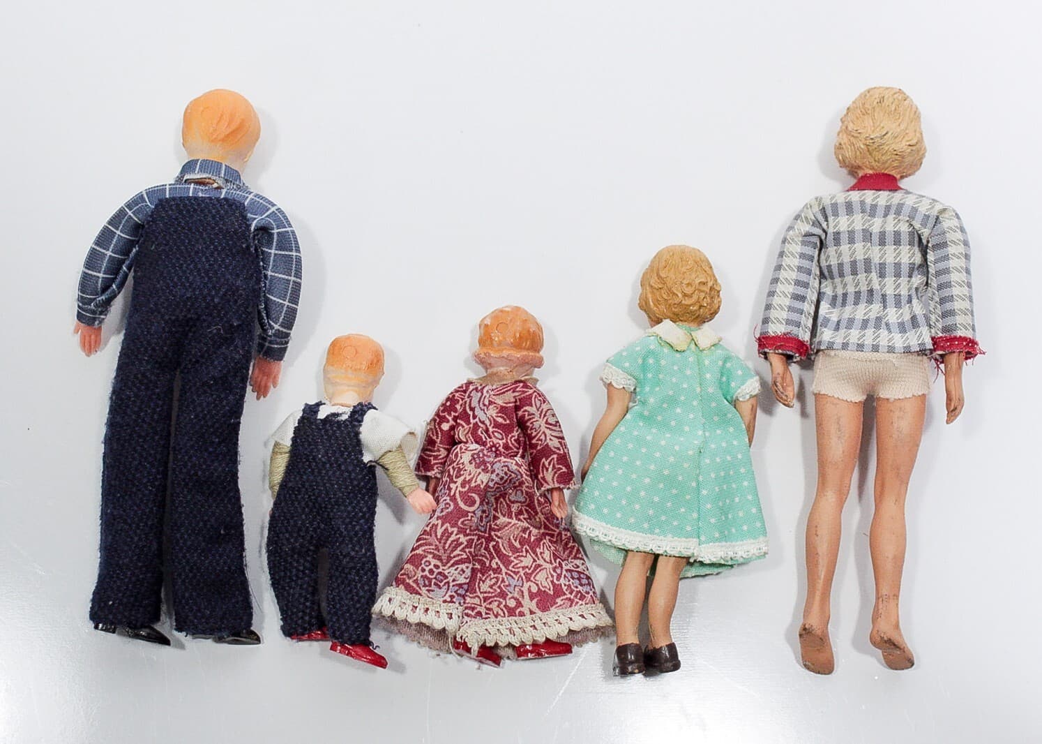 Lot of 5 Vintage Minaiture Dollhouse Family Set Father Mother & Children 1:12 - Thumbnail 11