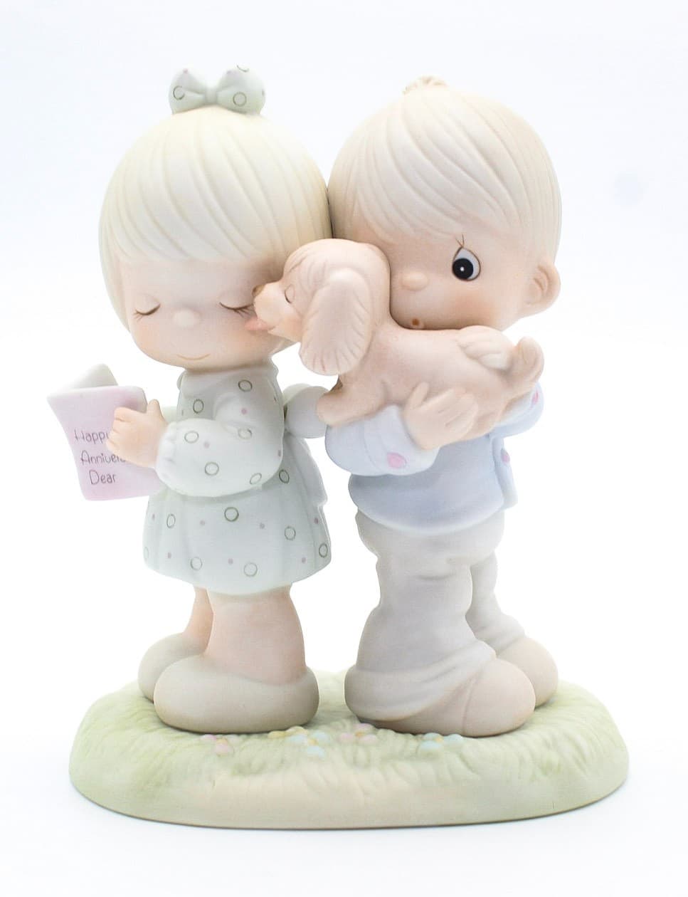 Precious Moments Puppy Love Is From Above Enesco Porcelain Figurine 1987 - Thumbnail 8