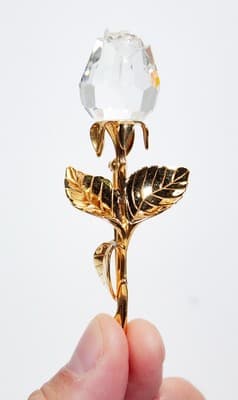 SWAROVSKI Austria Crystal Memories Rose Bud Flower Statement Pin Brooch Retired - Thumbnail 2