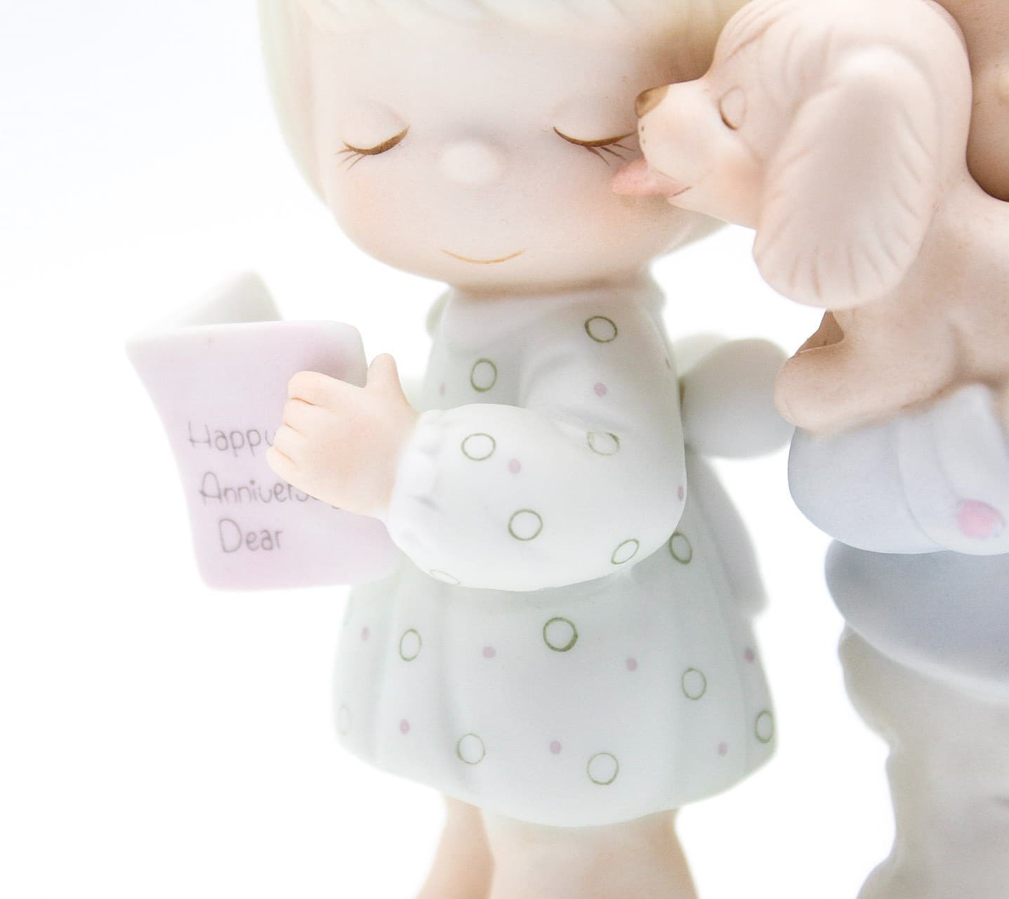 Precious Moments Puppy Love Is From Above Enesco Porcelain Figurine 1987 - Thumbnail 3