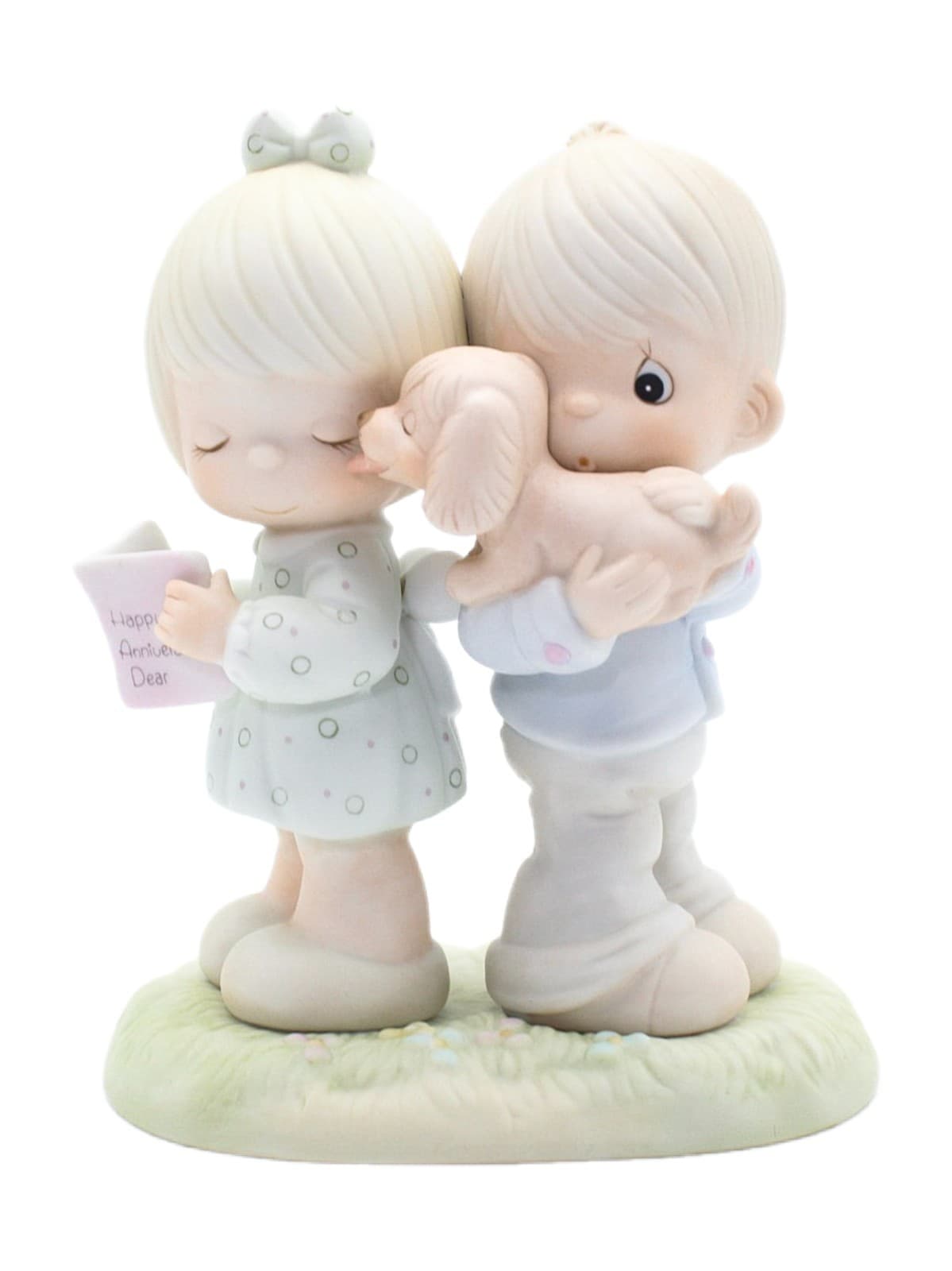 Precious Moments Puppy Love Is From Above Enesco Porcelain Figurine 1987 - Image 1