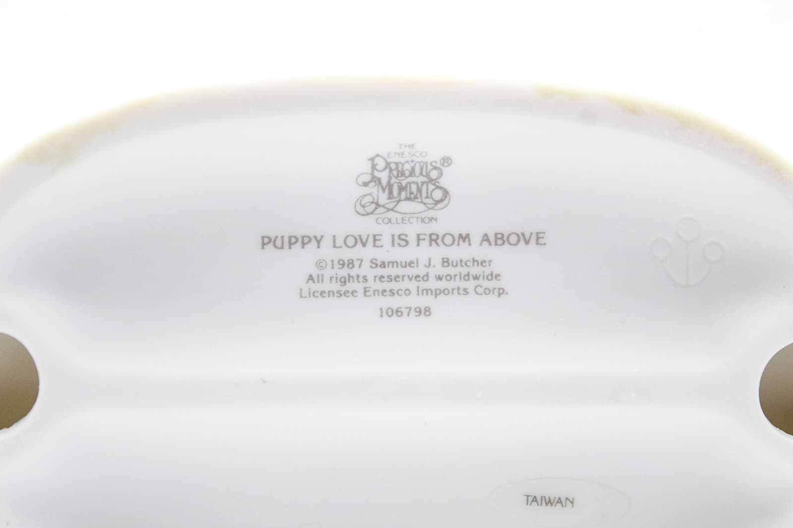 Precious Moments Puppy Love Is From Above Enesco Porcelain Figurine 1987 - Thumbnail 6