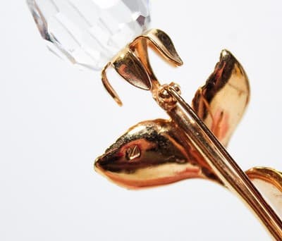 SWAROVSKI Austria Crystal Memories Rose Bud Flower Statement Pin Brooch Retired - Thumbnail 6