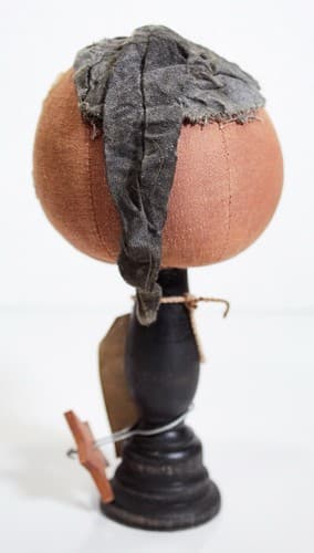 Vintage Handmade Primitive Folk Ark Halloween Pumpkin Motif Doll Decoration - Thumbnail 4