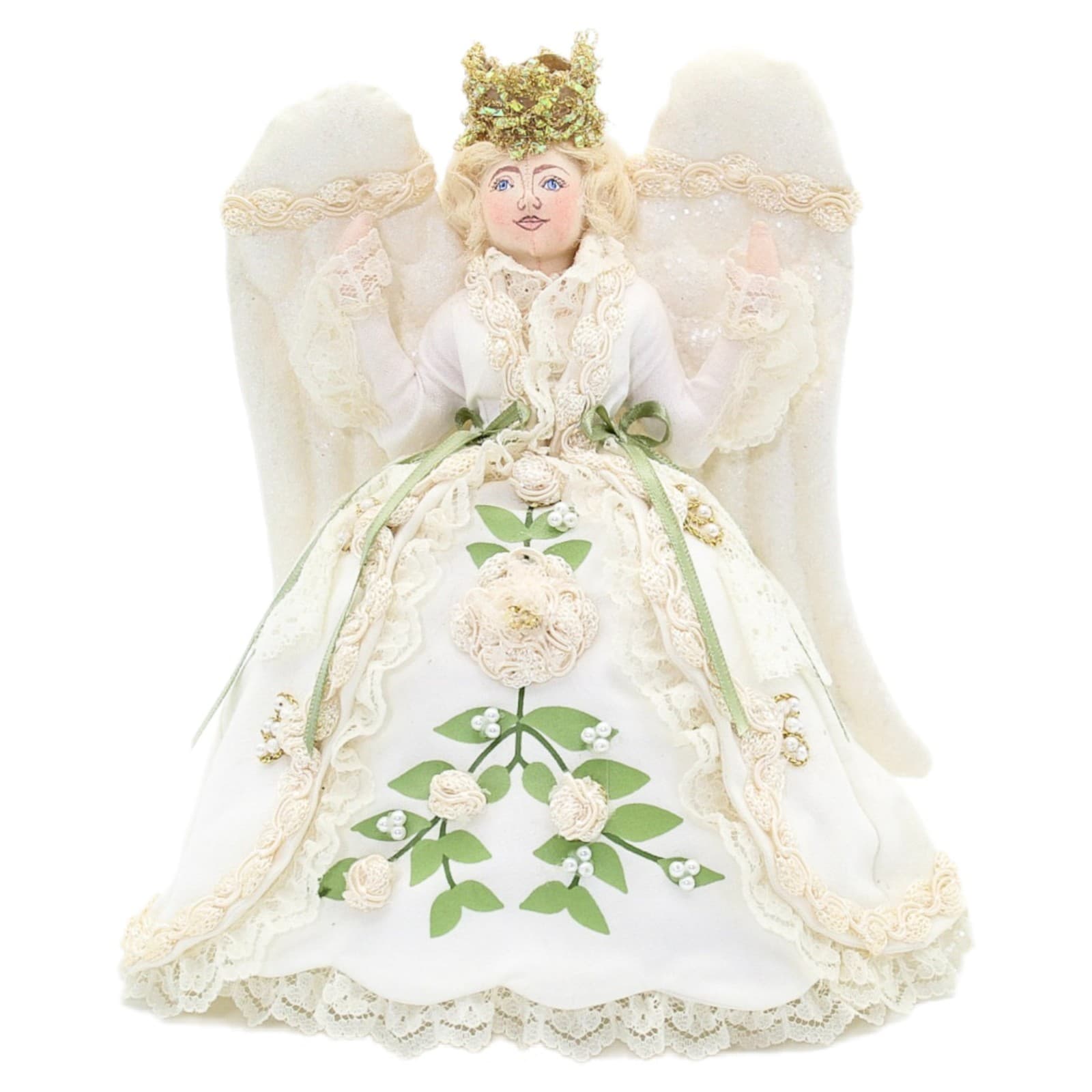 Gladys Boalt 1994 Artisan Signed Angel Tree Topper Christmas Ornament RARE 8" - Image 1