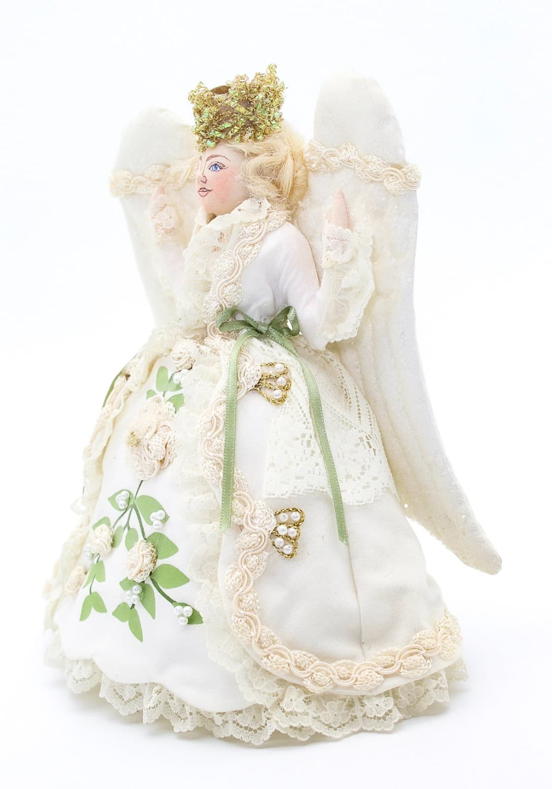 Gladys Boalt 1994 Artisan Signed Angel Tree Topper Christmas Ornament RARE 8" - Thumbnail 2