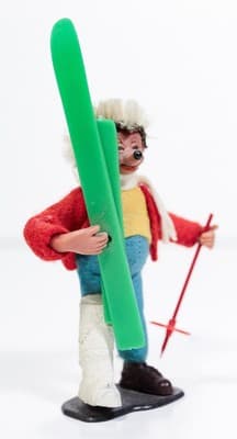 Original Peter Austria Mecki Hedgehog Skier Mohair Felt Steiff Doll - Thumbnail 5