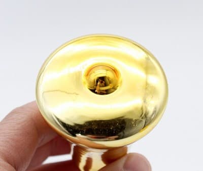 Shiny Brite U.S.A. Vintage Gold Bell Motif Glass Holiday Christmas Ornament - Thumbnail 4