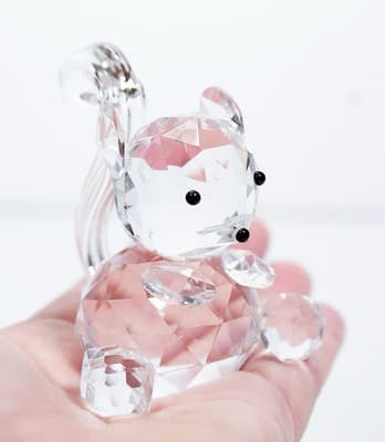 Small Fine Crystal Glass Collectible Squirrel Animal Figurine 3" Tall - Thumbnail 2
