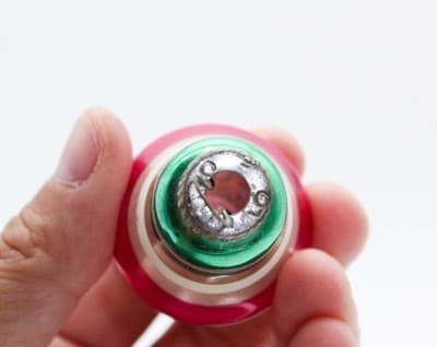 SHINY BRITE Mica Green White Pink Bell Glass Christmas Ornament - Thumbnail 4