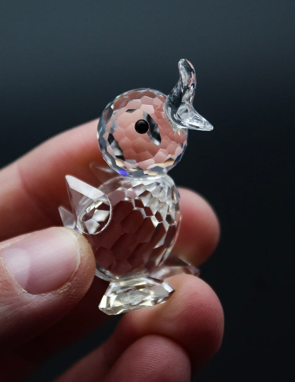 Swarovski Mini Drake Duck Fine Faceted Crystal Austrial Display Figurine Vintage - Thumbnail 2