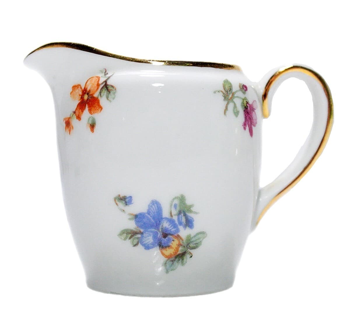 Vintage Made In Germany Multicolor Floral Motif Porcelain Creamer Hallmarked - Image 1