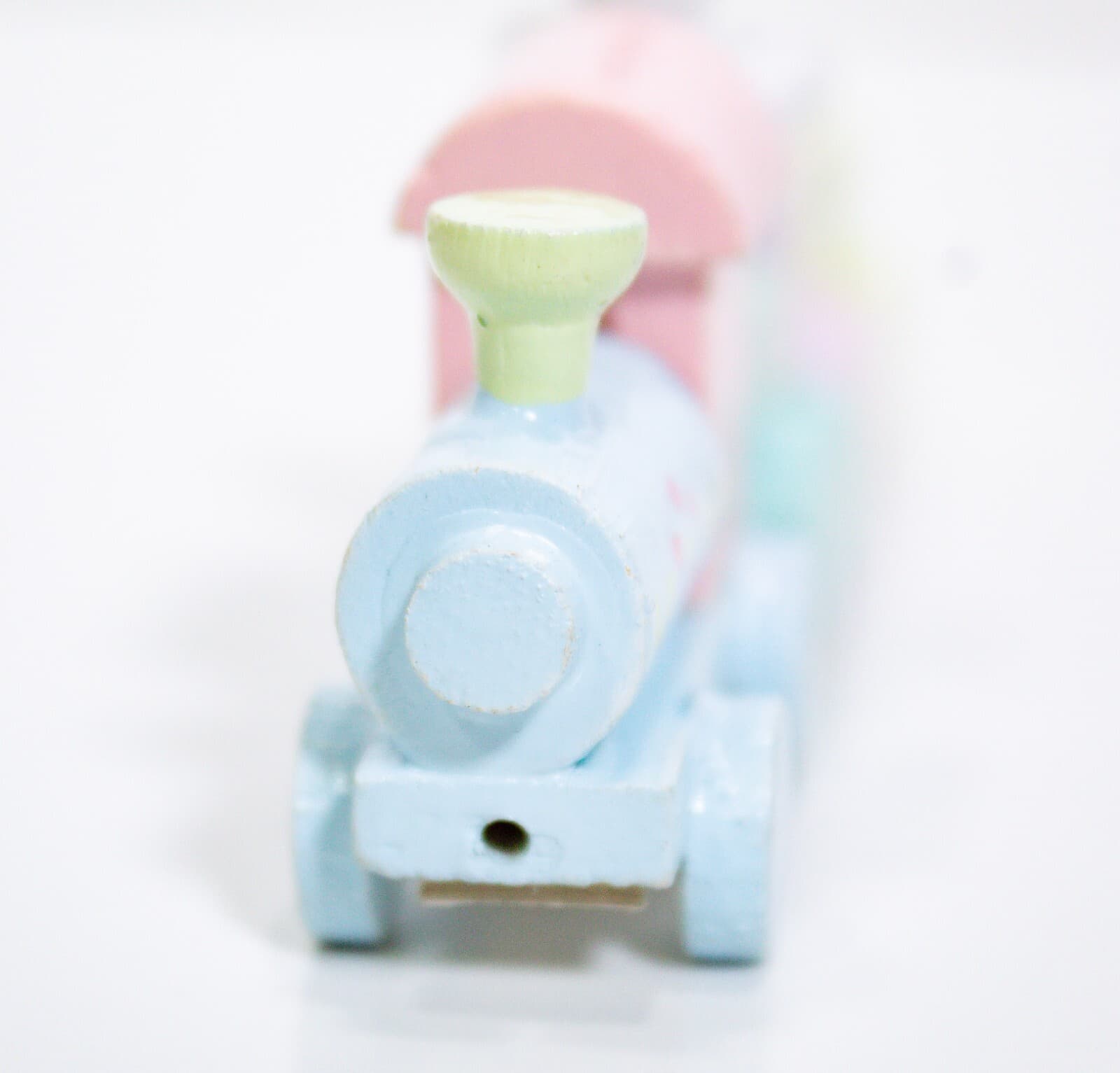 1986 ENESCO Vintage RARE Wooden Mini Easter Bunny Train Decor Figure - Thumbnail 7