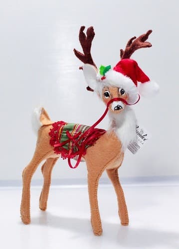 2013 ANNALEE Mobilitee "Silver Sparkle" Reindeer Christmas Artisan Doll 8" w/Tag - Thumbnail 3