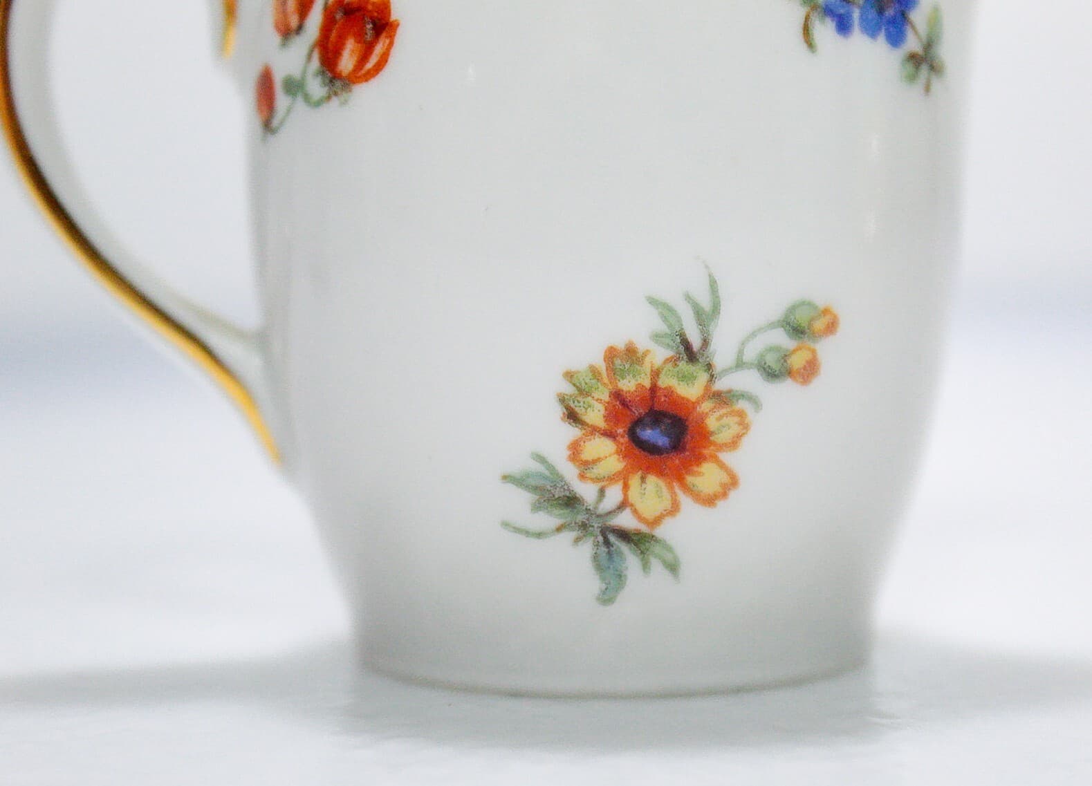 Vintage Made In Germany Multicolor Floral Motif Porcelain Creamer Hallmarked - Thumbnail 6