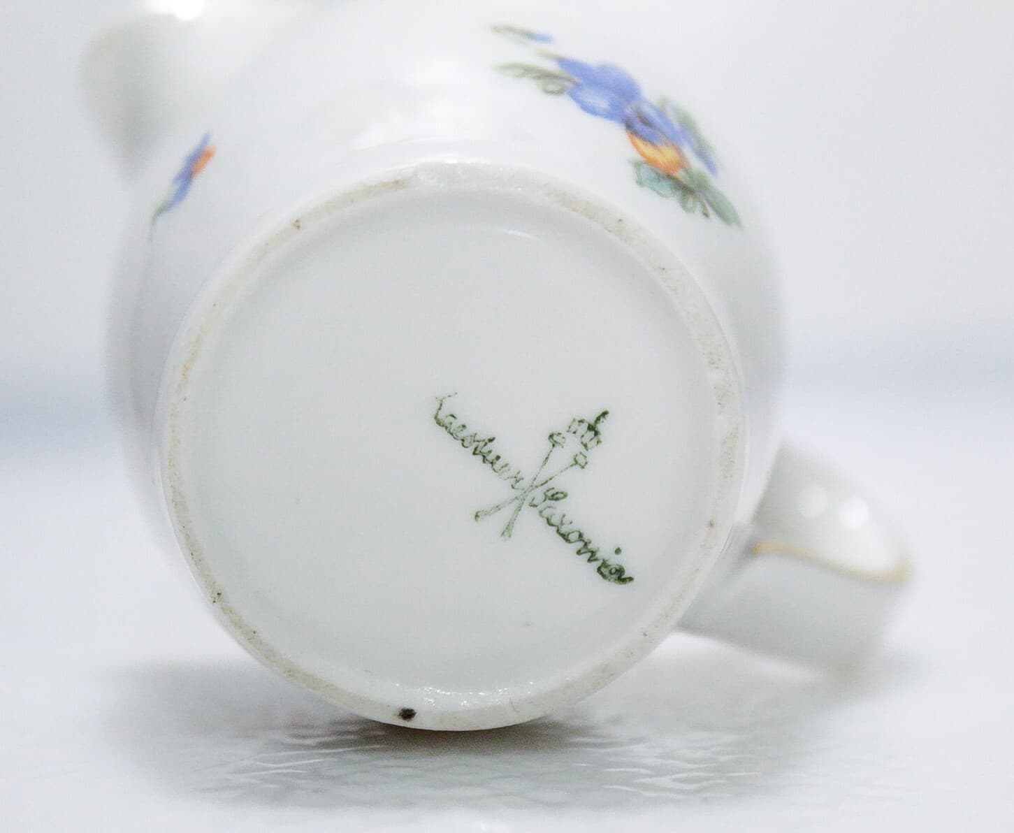 Vintage Made In Germany Multicolor Floral Motif Porcelain Creamer Hallmarked - Thumbnail 8
