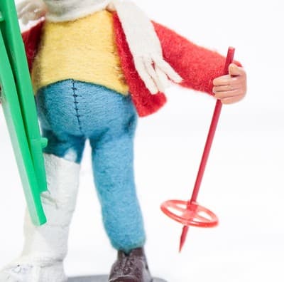 Original Peter Austria Mecki Hedgehog Skier Mohair Felt Steiff Doll - Thumbnail 3