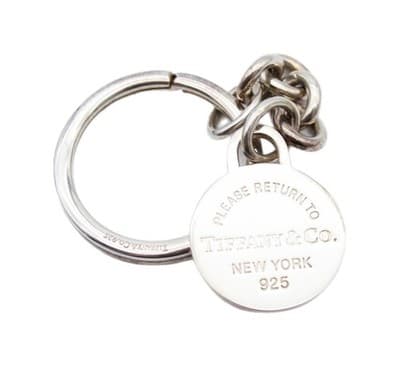 Please Return Tiffany & Co. New York Sterling Silver 925 Round Tag Keychain - Image 1