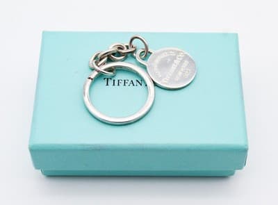 Please Return Tiffany & Co. New York Sterling Silver 925 Round Tag Keychain - Thumbnail 2