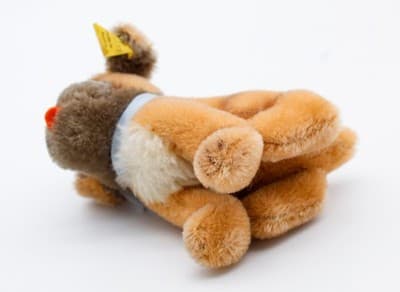 Steiff Mopsy Vintage Germany Mohair Sitting Dog Plush Stuffed Animal Glass Eyes - Thumbnail 9