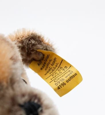 Steiff Mopsy Vintage Germany Mohair Sitting Dog Plush Stuffed Animal Glass Eyes - Thumbnail 4