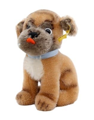Steiff Mopsy Vintage Germany Mohair Sitting Dog Plush Stuffed Animal Glass Eyes - Image 1