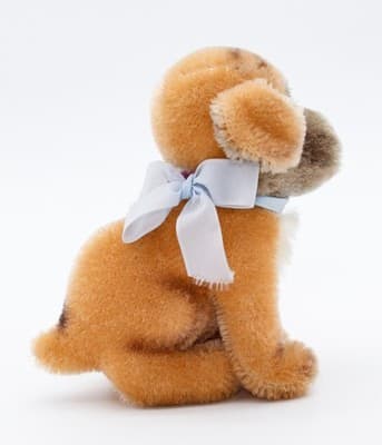 Steiff Mopsy Vintage Germany Mohair Sitting Dog Plush Stuffed Animal Glass Eyes - Thumbnail 5