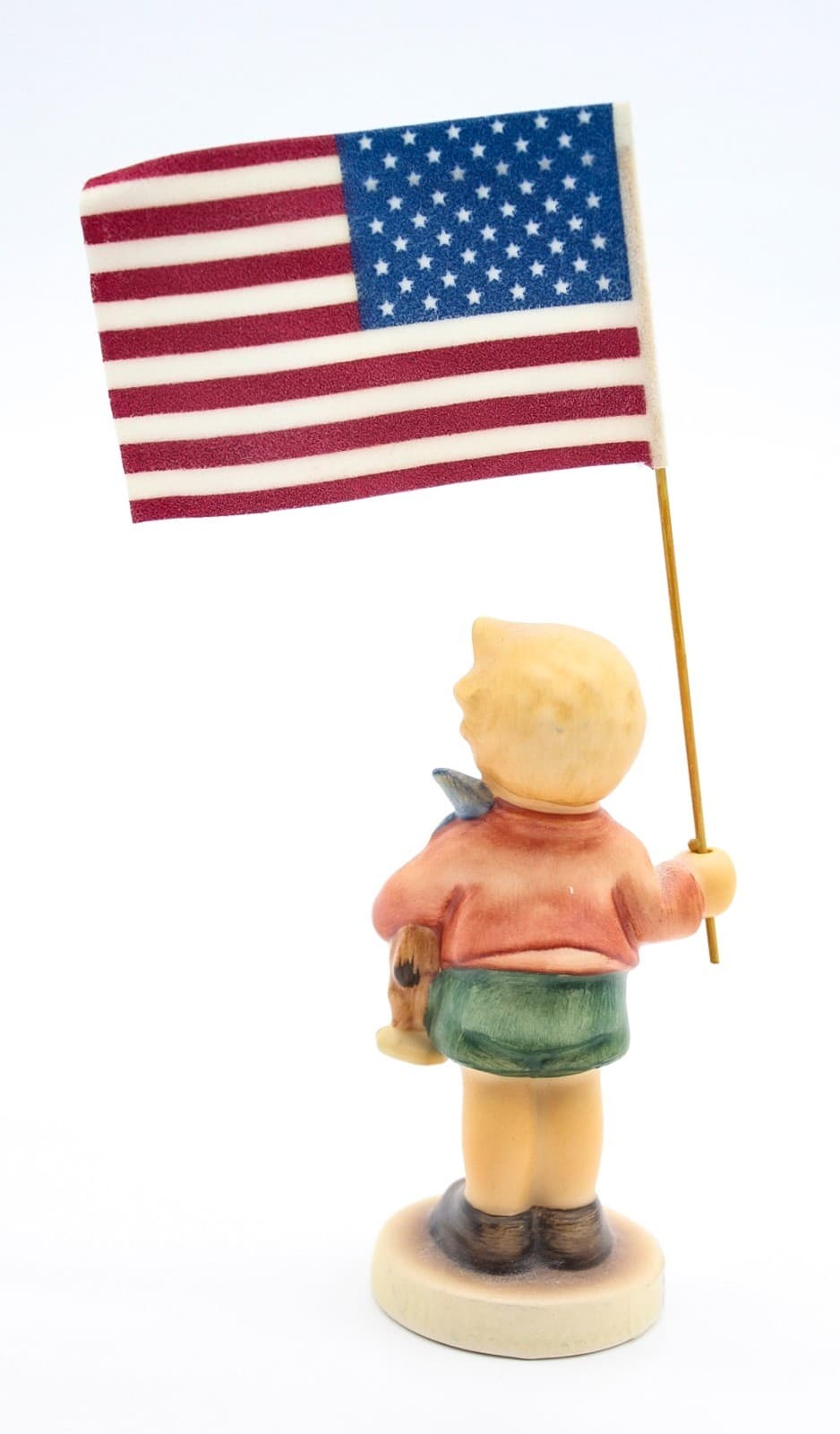 Goebel Hummel Germany #239 E Little Flag Bearer Patriotic Boy Porcelain Figurine - Thumbnail 6