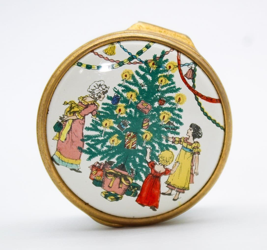 Halcyon Days Bilston & Battersea Enamels 1975 Christmas Enamel Trinket Box - Thumbnail 6