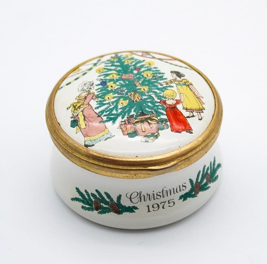 Halcyon Days Bilston & Battersea Enamels 1975 Christmas Enamel Trinket Box - Thumbnail 7