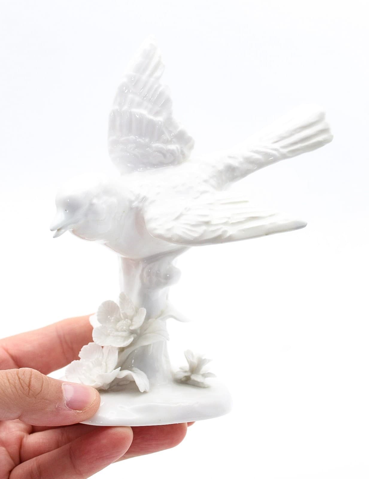 Vintage England J.T. Jones Crown Staffordshire Bone China White Bird Figurine - Thumbnail 8
