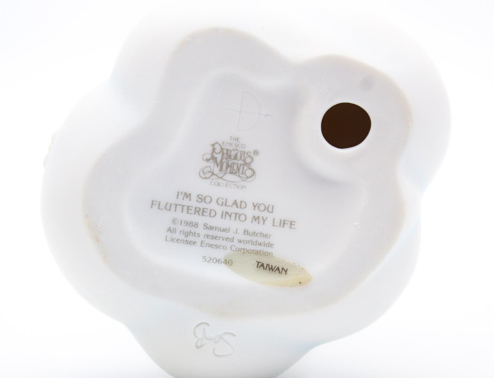 Precious Moments I'm So Glad You Fluttered Me Into My Life Porcelain Figurine - Thumbnail 7