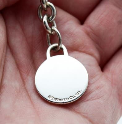 Please Return Tiffany & Co. New York Sterling Silver 925 Round Tag Keychain - Thumbnail 7