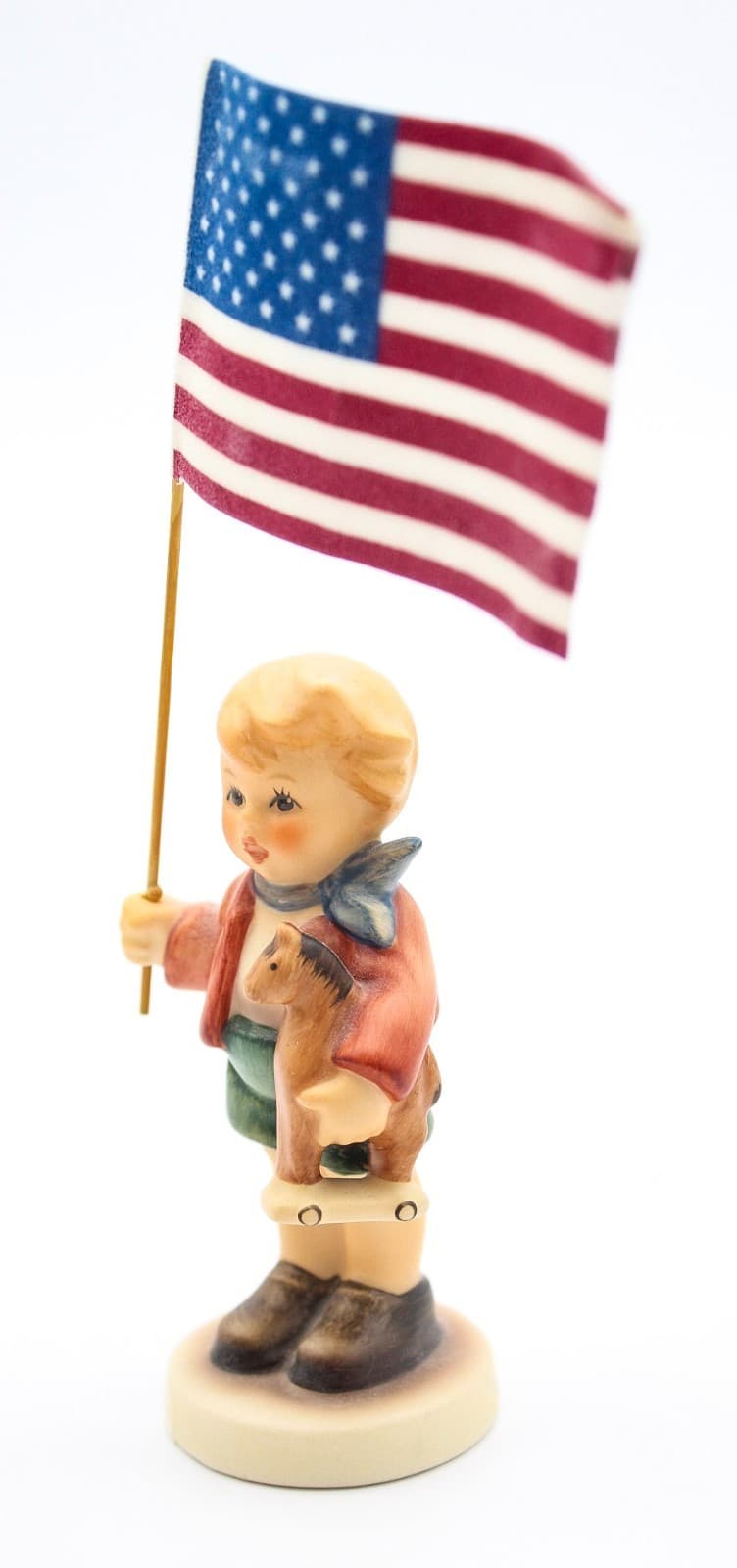 Goebel Hummel Germany #239 E Little Flag Bearer Patriotic Boy Porcelain Figurine - Thumbnail 5