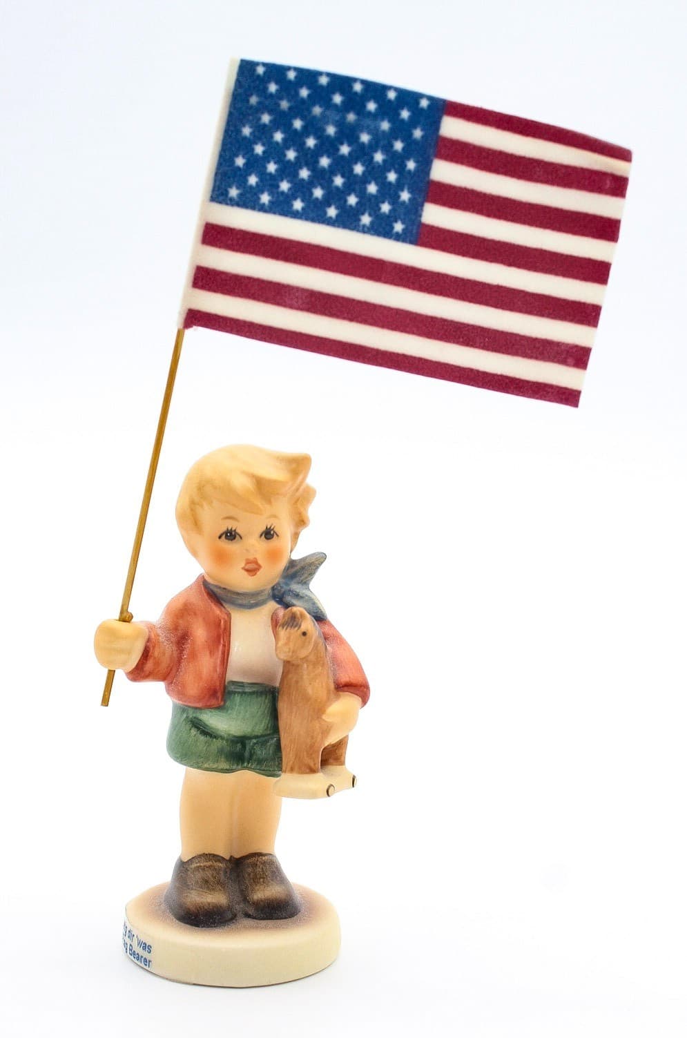 Goebel Hummel Germany #239 E Little Flag Bearer Patriotic Boy Porcelain Figurine - Thumbnail 10