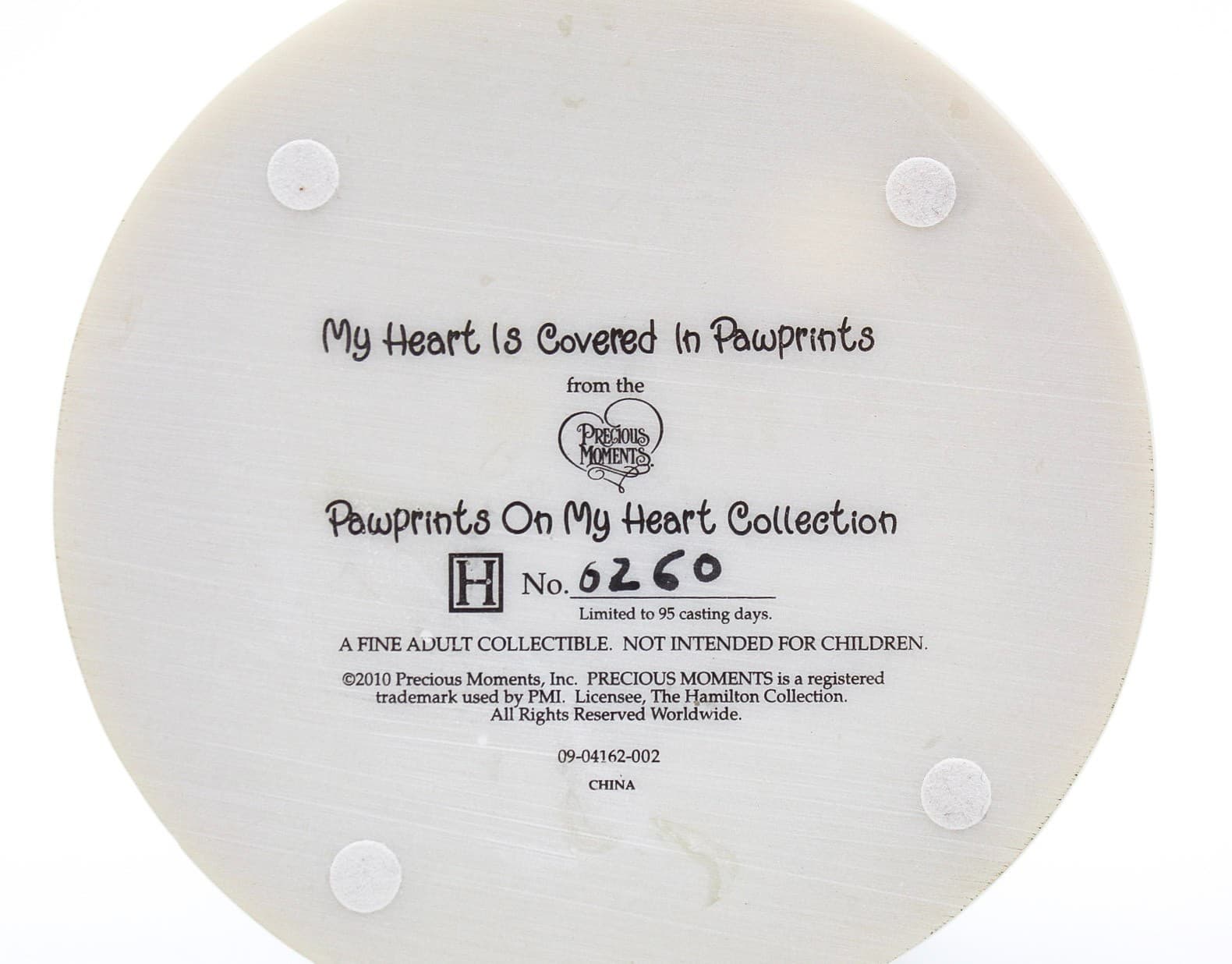 Precious Moments My Heart Is Covered In Pawprints Enesco Porcelain Figurine 2010 - Thumbnail 8