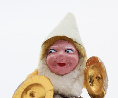 Vtg Japan Pinecone Pixie Elf Gnome w/ Cymbals Chinelle Christmas Ornanent - Thumbnail 7