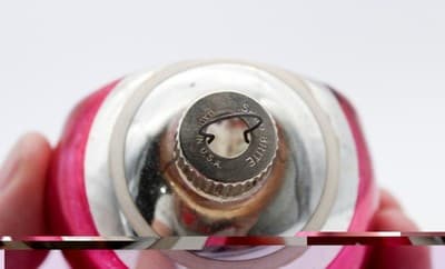 Shiny Brite Indent Reflector Starburst Red Stripe Glass Christmas Ornament - Thumbnail 3